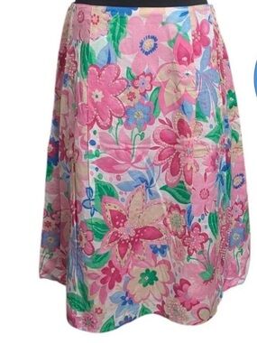 Y2K sequin Josephine Chaus Pink Floral Circle Skirt 14